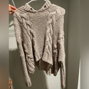 Lovestitch Cable Knit Hooded Sweater
